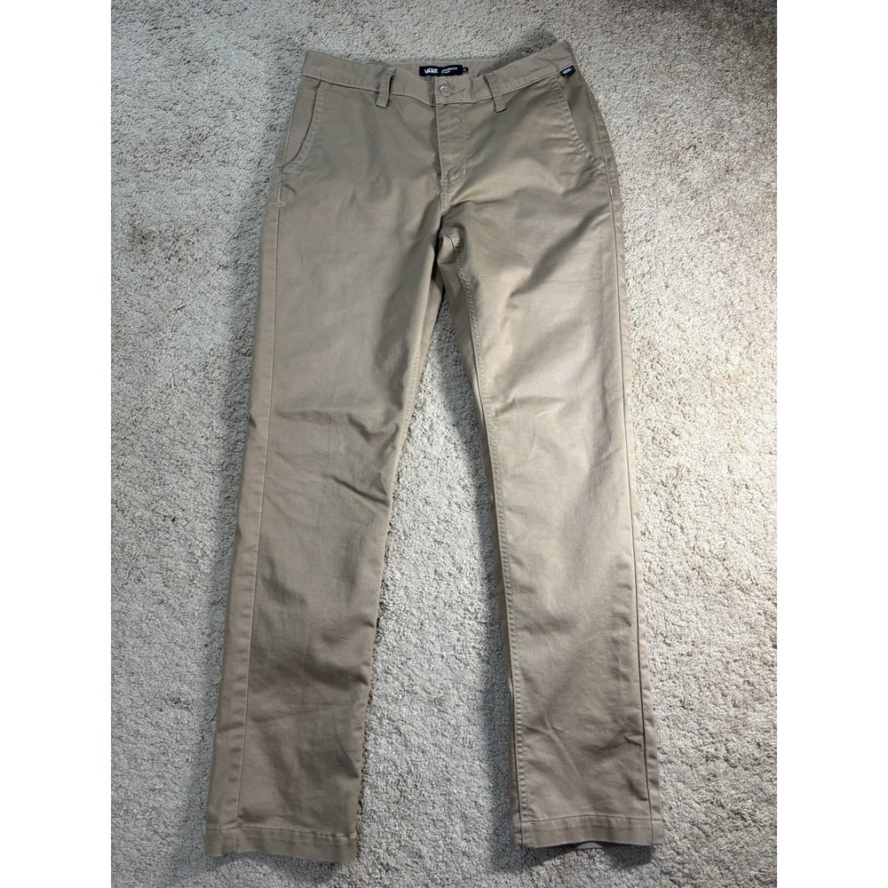 Vans Authentic Chino Pants Mens 30x30 Slim Straight Mid Rise Brown Skateboarding